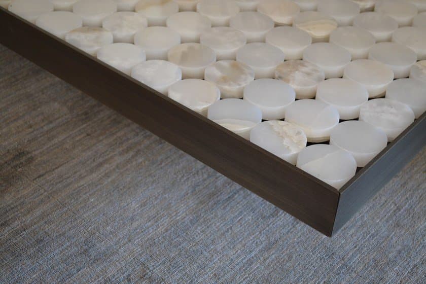 Marble Doğal Gerçek Mermer Tablalı Dekoratif Orta Masa Lobi Masası Metal Ayaklı Mermer Orta Sehpa - SCY Home Garden alternatif görsel