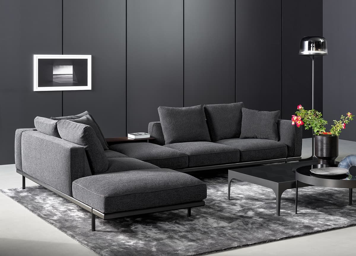Mano Modern L Köşe Koltuk Takımı Füme Oturma Grubu Salon Odası Özel Tasarım Koltuk Takımı Metal Ayak - SCY Home Garden görsel 2