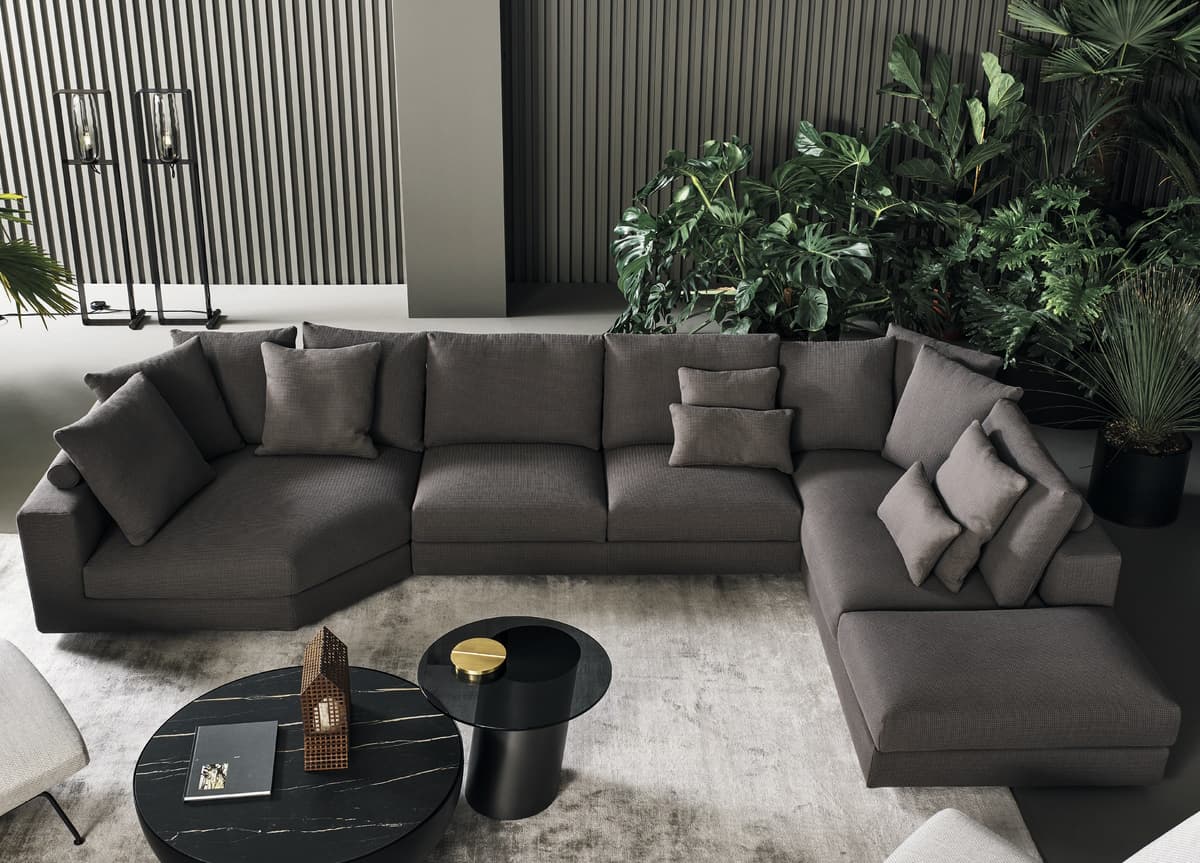 Burlone Özel Tasarım Metal ve Ahşap iskeletli Salon İçi L Modern Oturma Grubu L Köşe Koltuk Takımı - SCY Home Garden