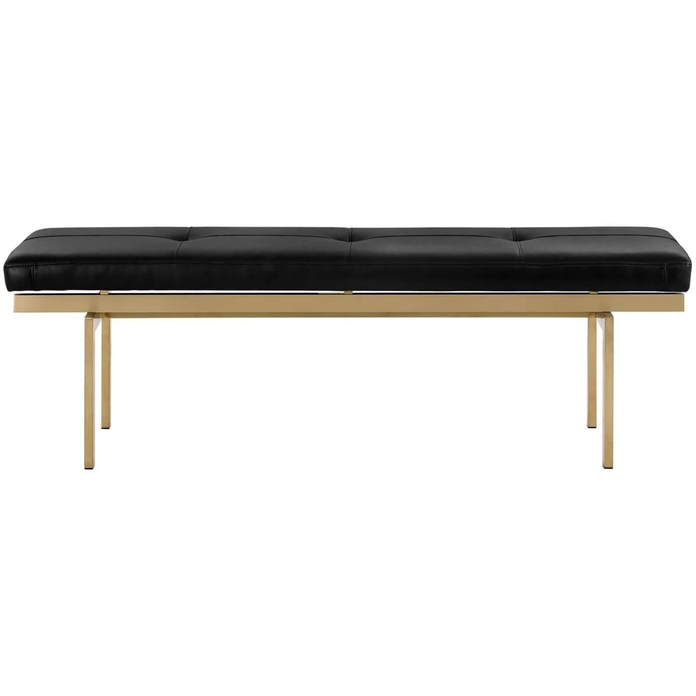 Raginta 140 Cm Dekoratif Yatak Ucu Oturma Bankı Makyaj Oturağı Suni Derili Gold Metal Ayak Puf Bench - SCY Home Garden görsel 3