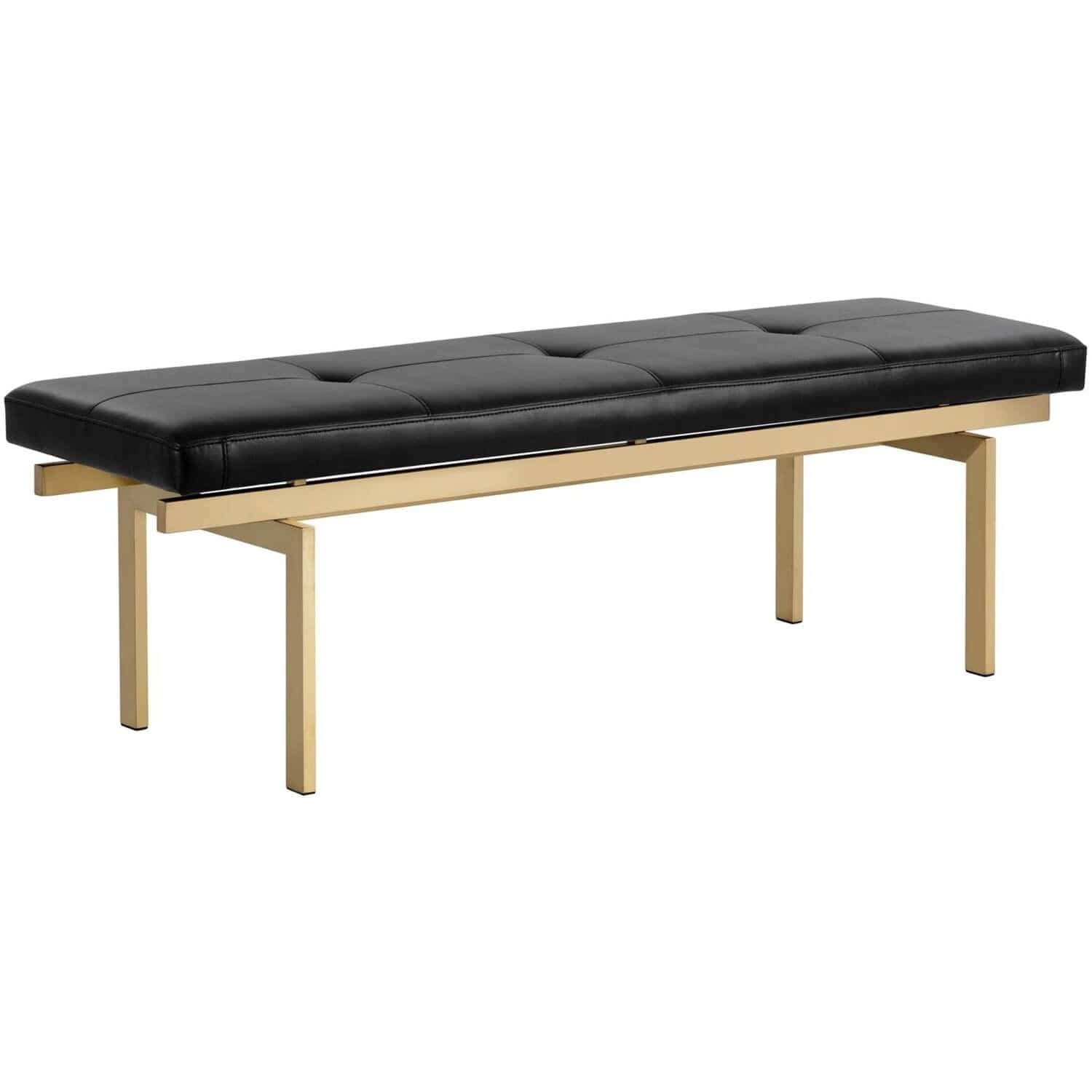 Raginta 140 Cm Dekoratif Yatak Ucu Oturma Bankı Makyaj Oturağı Suni Derili Gold Metal Ayak Puf Bench - SCY Home Garden görsel 2