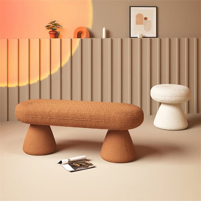 Olverina Modern Teddy Kumaş Puf Bench Rahat Oturma Yatağı Kanepe - SCY Home Garden