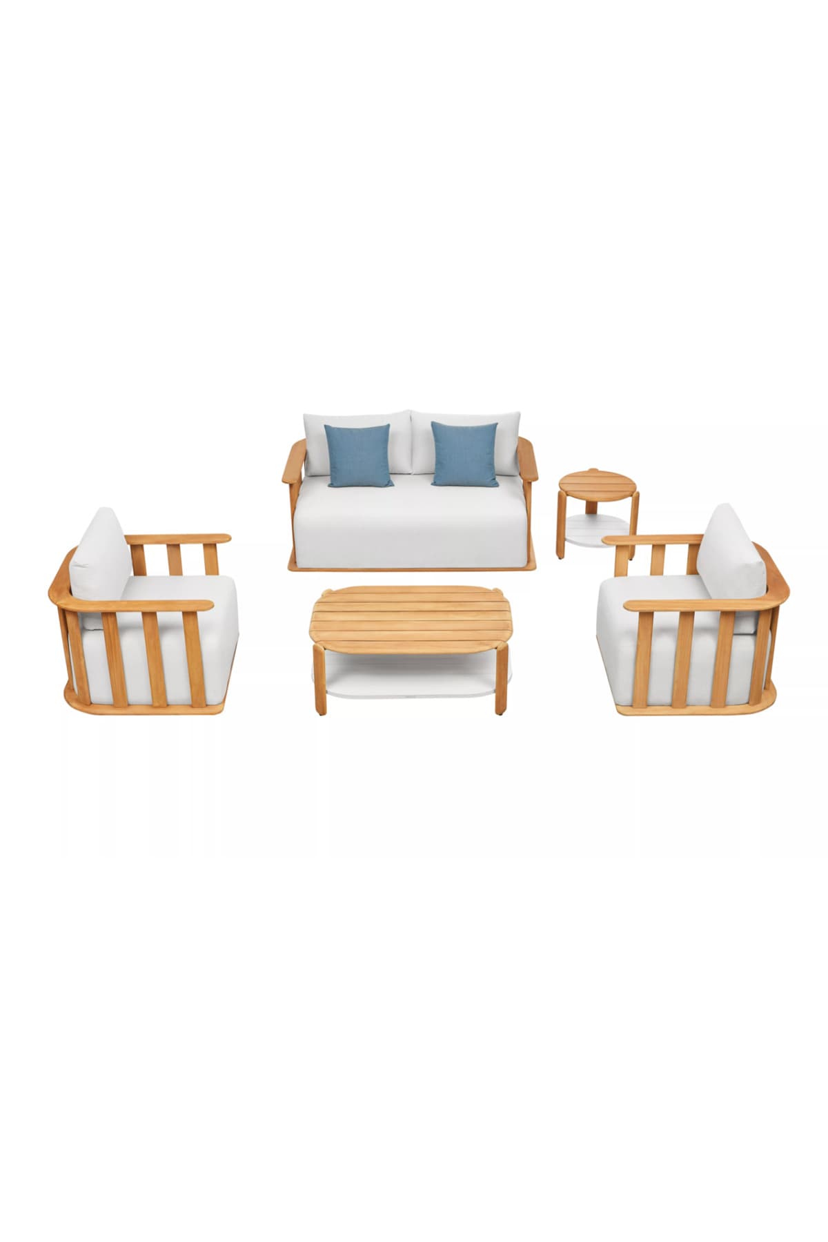 Sofia 2 1 1 Modern Masif Ahşap Bahçe Oturma Grubu Bahçe Mobilya Takımı Balkon Çay Seti - SCY Home Garden görsel 2