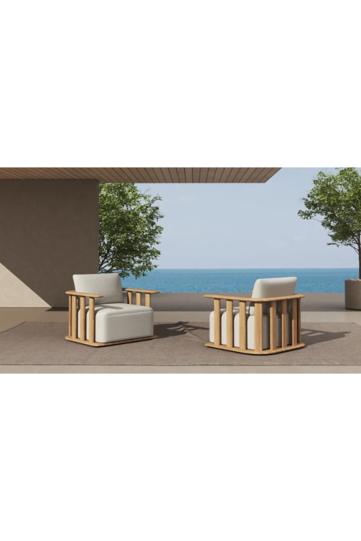 Sofia 2 1 1 Modern Masif Ahşap Bahçe Oturma Grubu Bahçe Mobilya Takımı Balkon Çay Seti - SCY Home Garden görsel 5