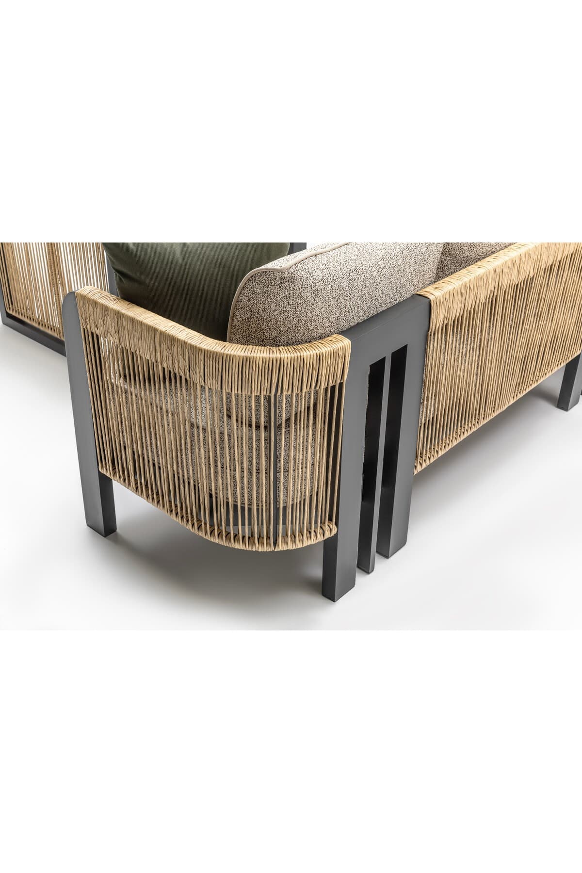 Sienna Modern Örgü Detaylı Bahçe Oturma Grubu Montajsız Balkon Takımı - SCY Home Garden görsel 5