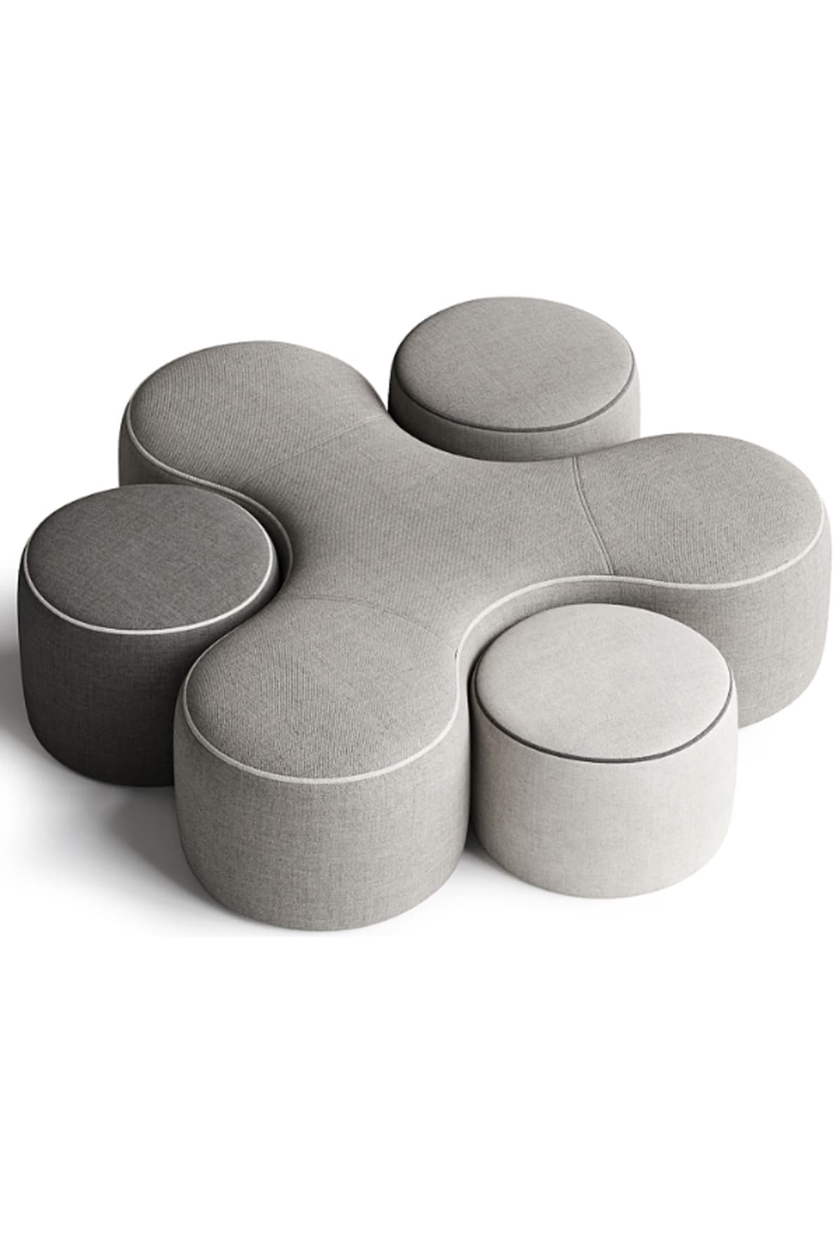 Skew Modern 4 Parça Modüler Puf Bench Oturma Dinlenme Oturağı Montajsız Kanepe - SCY Home Garden