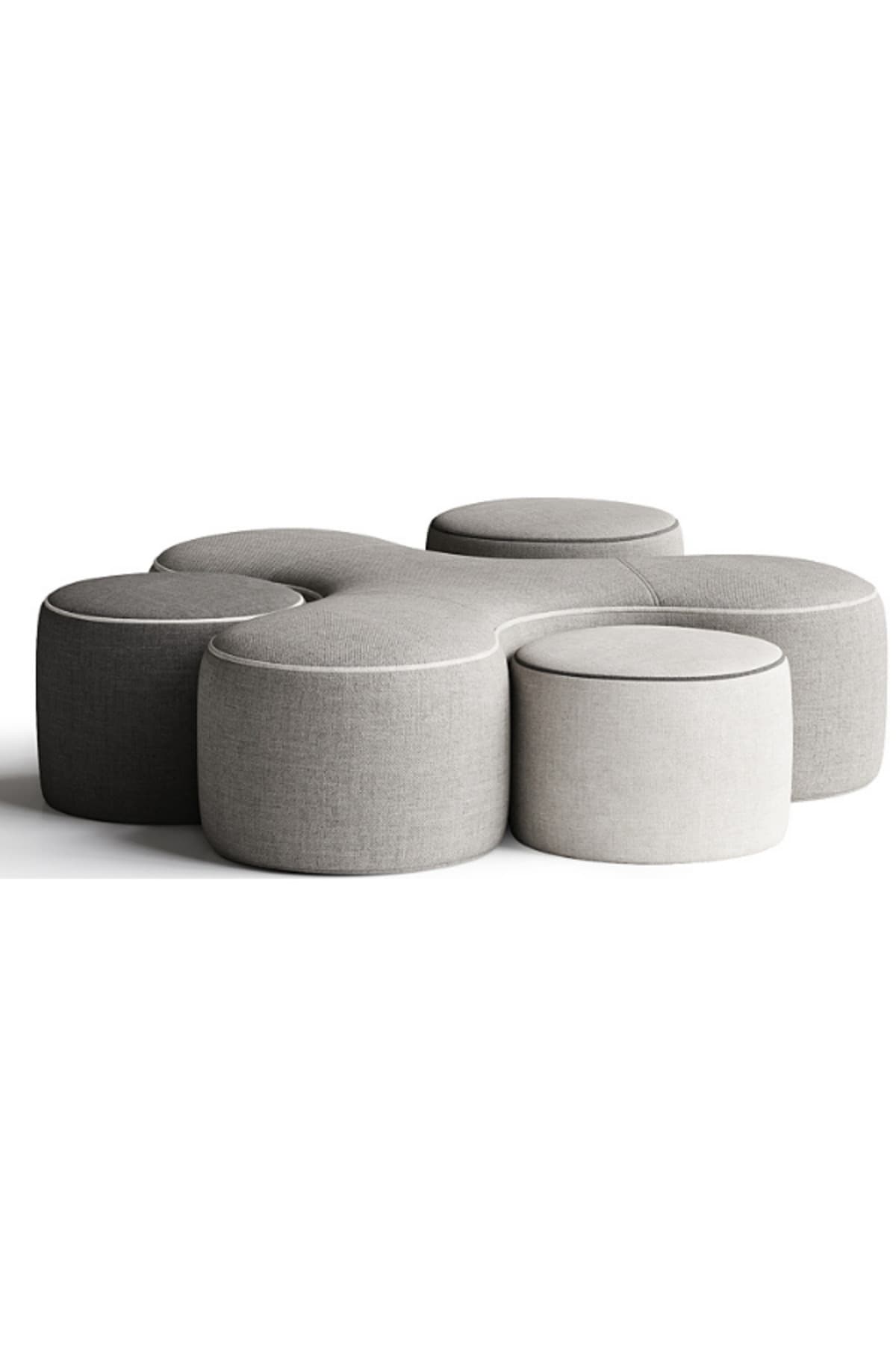Skew Modern 4 Parça Modüler Puf Bench Oturma Dinlenme Oturağı Montajsız Kanepe - SCY Home Garden alternatif görsel