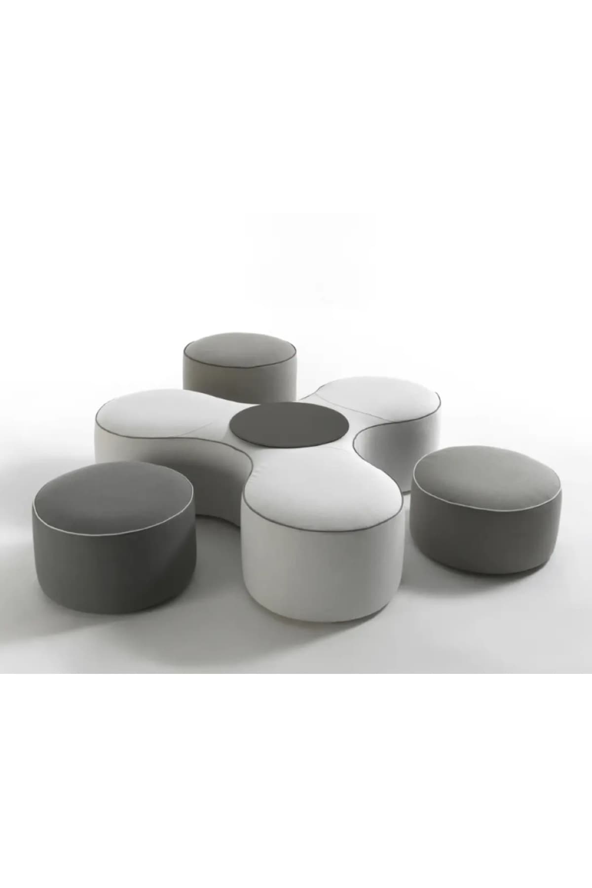 Skew Modern 4 Parça Modüler Puf Bench Oturma Dinlenme Oturağı Montajsız Kanepe - SCY Home Garden görsel 4