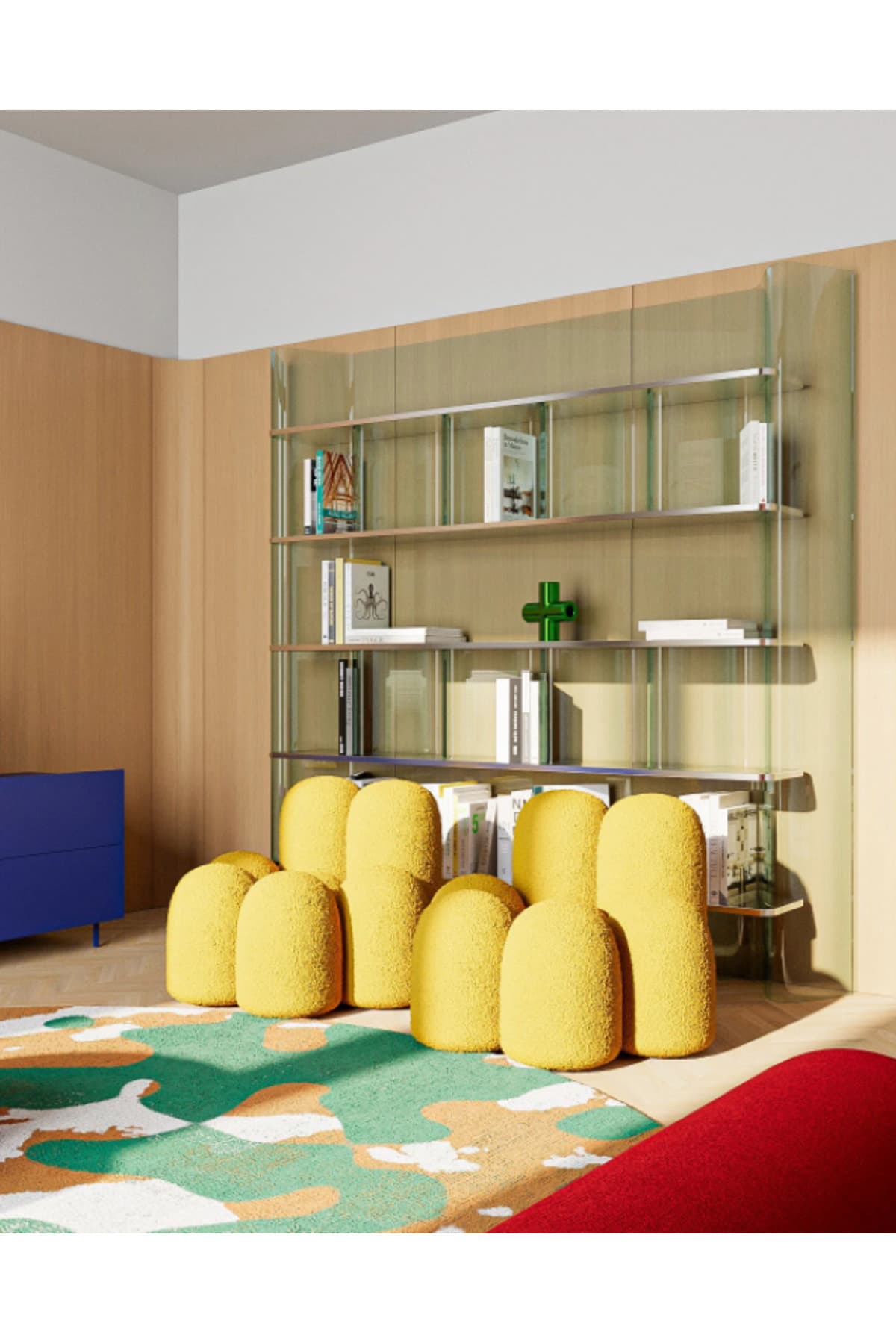 Monteria Dilimli Görünüm Modern Puf Bench Montajsız Berjer - SCY Home Garden görsel 3