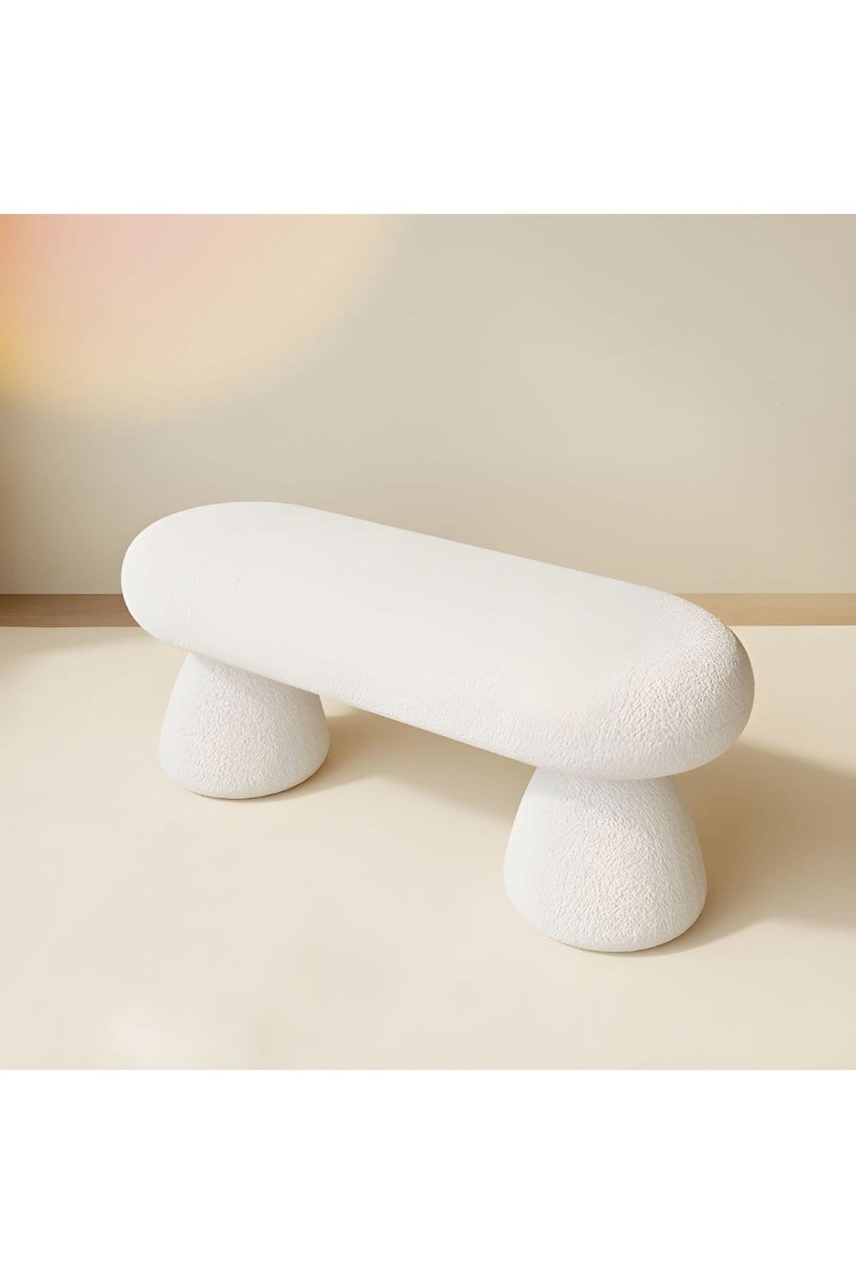 Olverina Modern Teddy Kumaş Puf Bench Rahat Oturma Yatağı Kanepe - SCY Home Garden