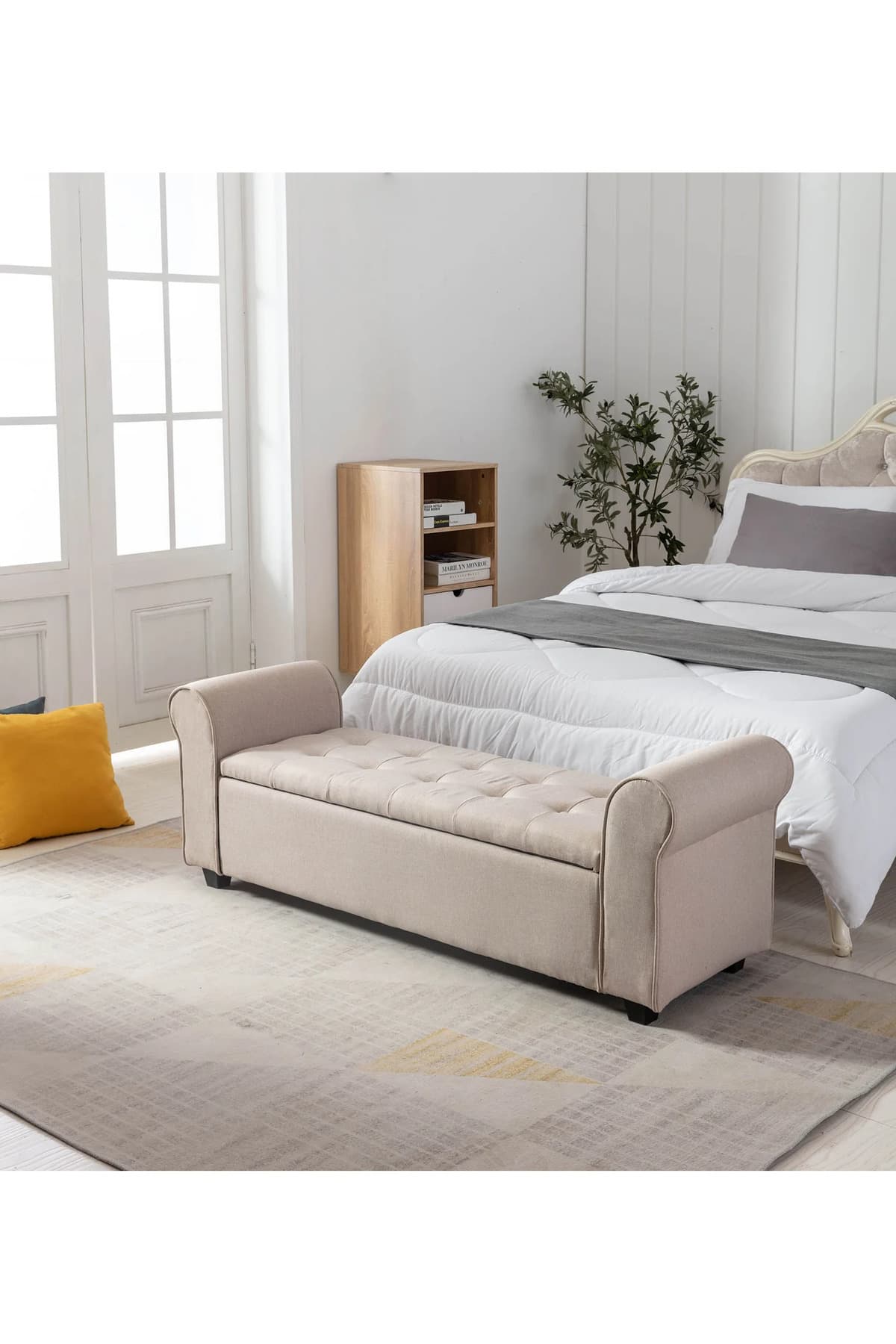 Halstered Çift Kolçak Kapitone Chester Yatak Ucu Oturma Bank Dolaplı Sandıklı Puf Koridor Oturak - SCY Home Garden