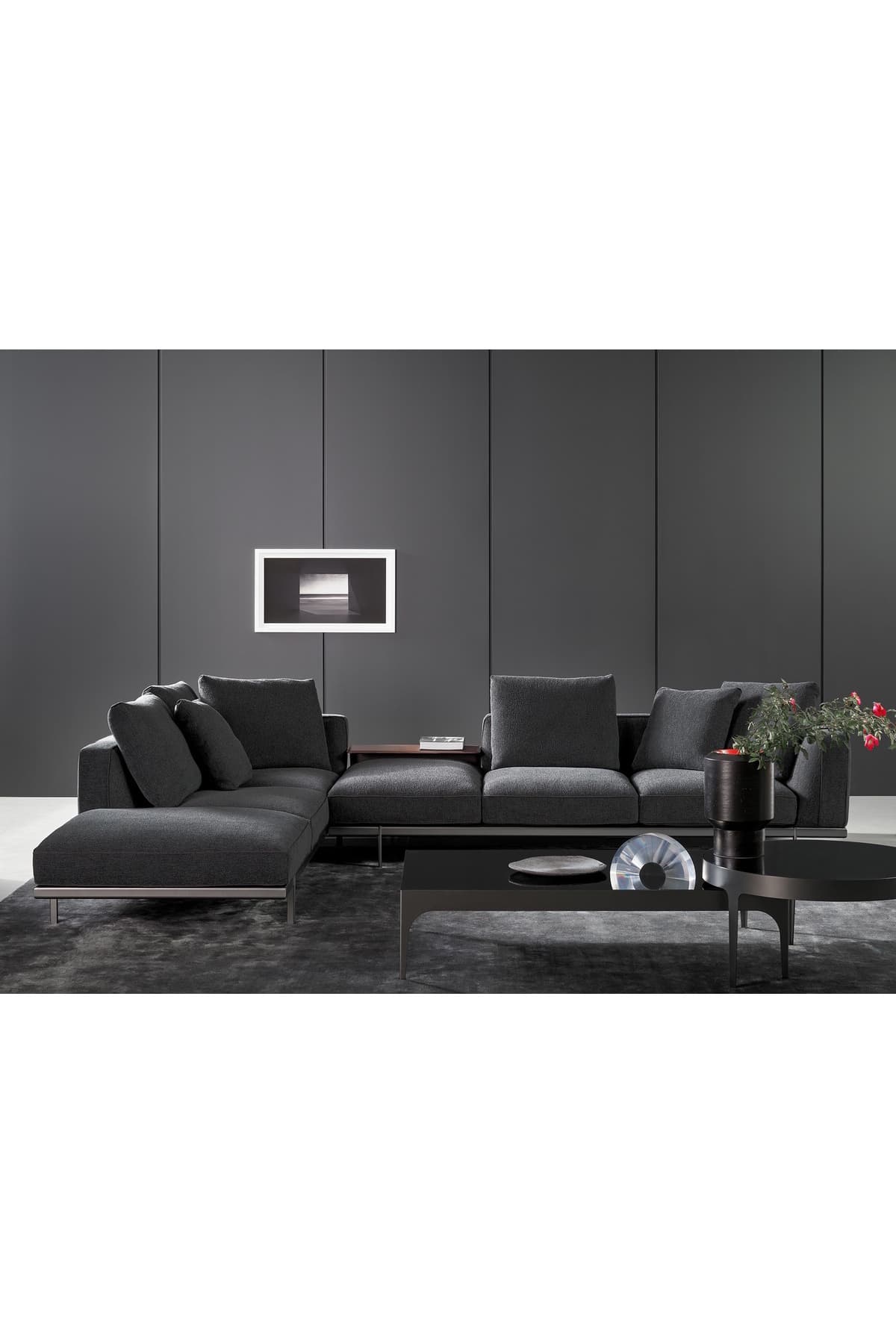 Mano Modern L Köşe Koltuk Takımı Füme Oturma Grubu Salon Odası Özel Tasarım Koltuk Takımı Metal Ayak - SCY Home Garden