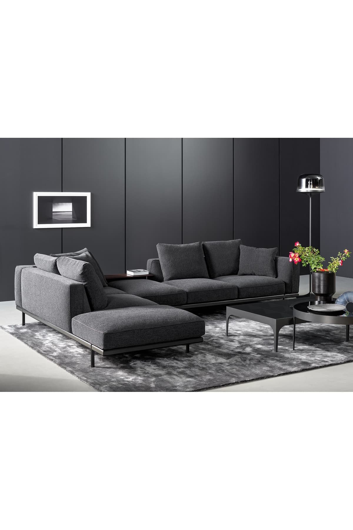 Mano Modern L Köşe Koltuk Takımı Füme Oturma Grubu Salon Odası Özel Tasarım Koltuk Takımı Metal Ayak - SCY Home Garden alternatif görsel