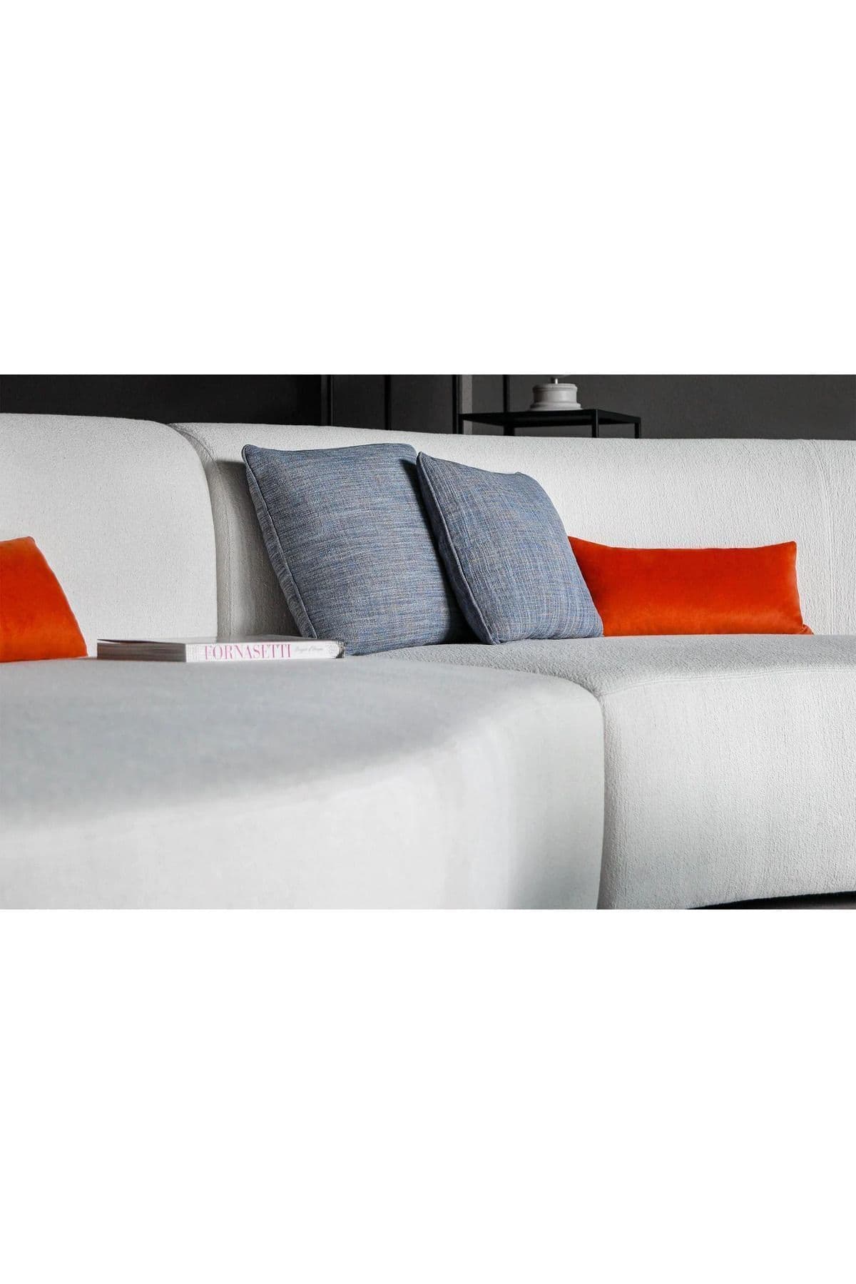 Luna Modern 3 Parça Oval Teddy Koltuk Takımı Büyük Salon Oturma Grubu L Köşe Koltuk Takımı - SCY Home Garden görsel 6