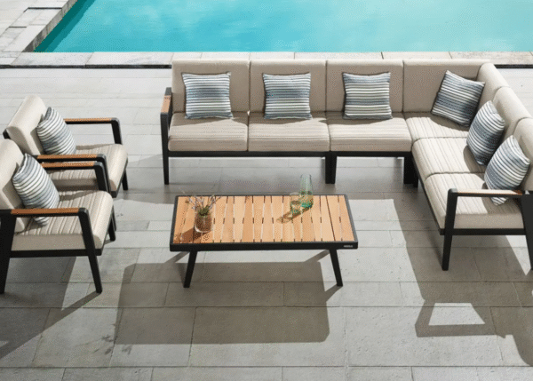 SCBM-252 Orfeo Modern Bahçe Mobilya Takımı L Köşe Bahçe Oturma Grubu Çay Seti