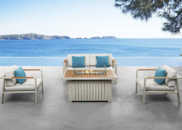 SCBM-251 Ocolab Modern Bahçe Mobilya Takımı Oturma Grubu Ahşap Detaylı Koltuk Çay Seti