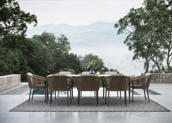 SCBM-250 Mizu Modern 8 Kişilik Bahçe Yemek Masa Takımı Bahçe Mobilya Oturma Grubu Çay Seti