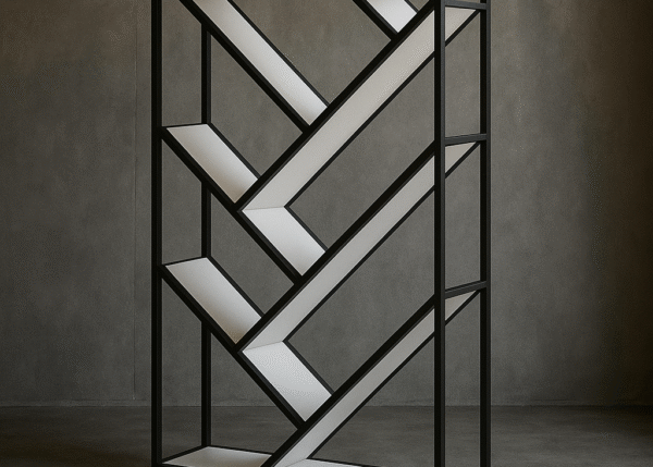 SCKT-072 Bobaldi Modern 6 Raflı Çok Amaçlı Kitaplık Metal Detaylı Düzenleyici
