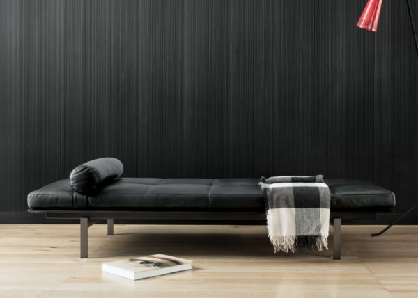 SCPF-040 Beard Siyah Silindir Minderli Deri Metal Ayaklı Dekoratif Puf Bench Lobi Koltuğu Montajsız Bank